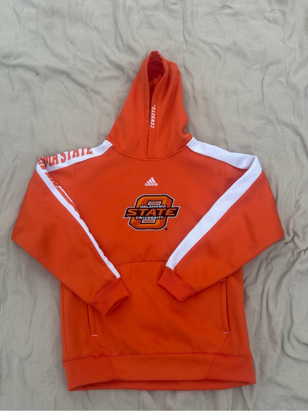 adidas Oklahoma State Cowboys NCAA Orange Hoodie Sweatshirt Youth L (14-16)